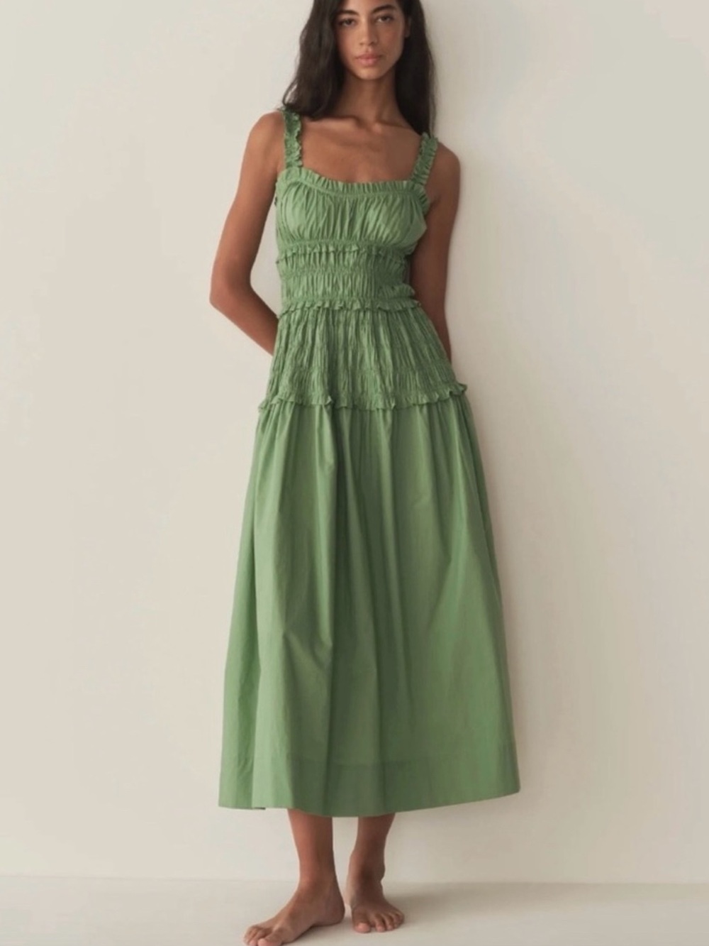 NWT Doen Marianne Dress in English Ivy (Green) small